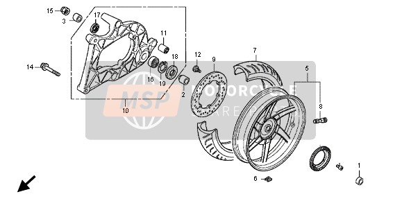 Roue arrière & Bras oscillant